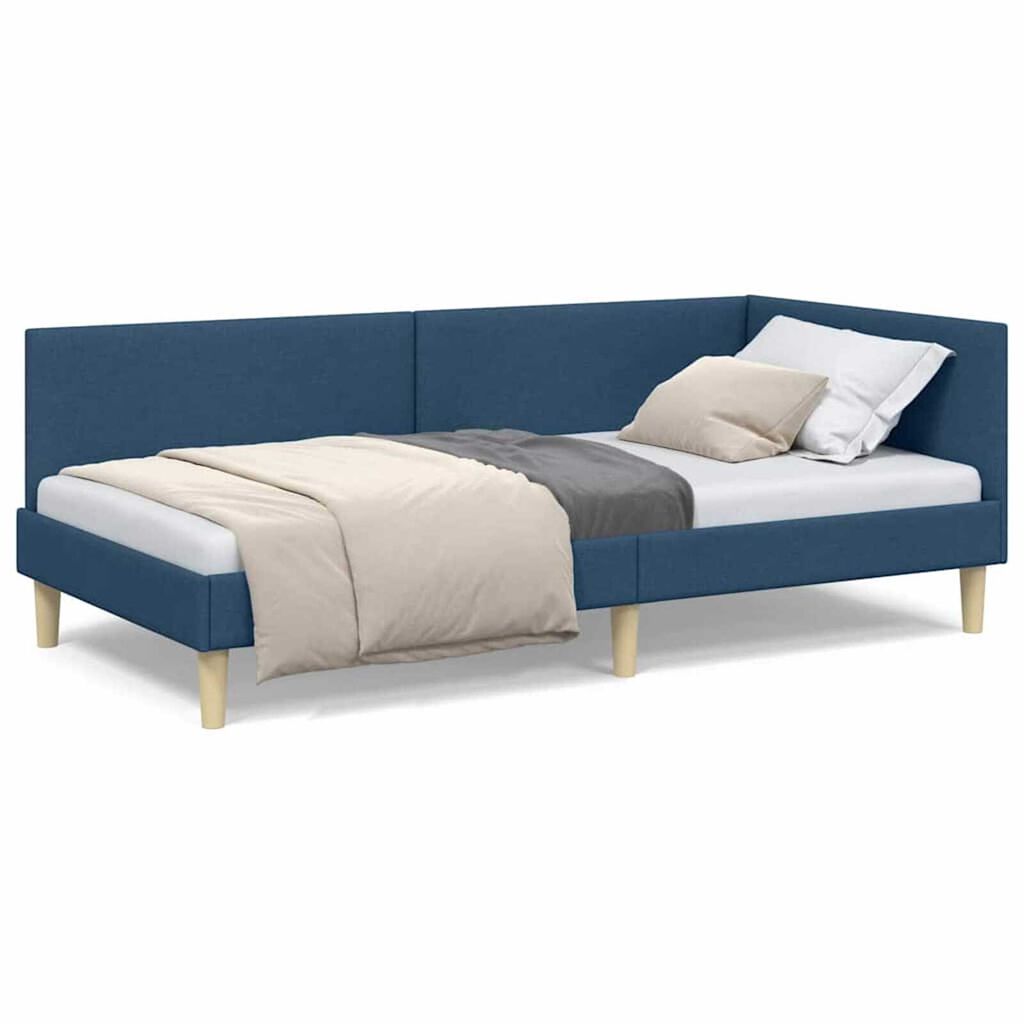 vidaXL Κρεβάτι Γωνίας Άλλο Μπλε 80 x 200 cm Ύφασμα και Έργο ξύλου