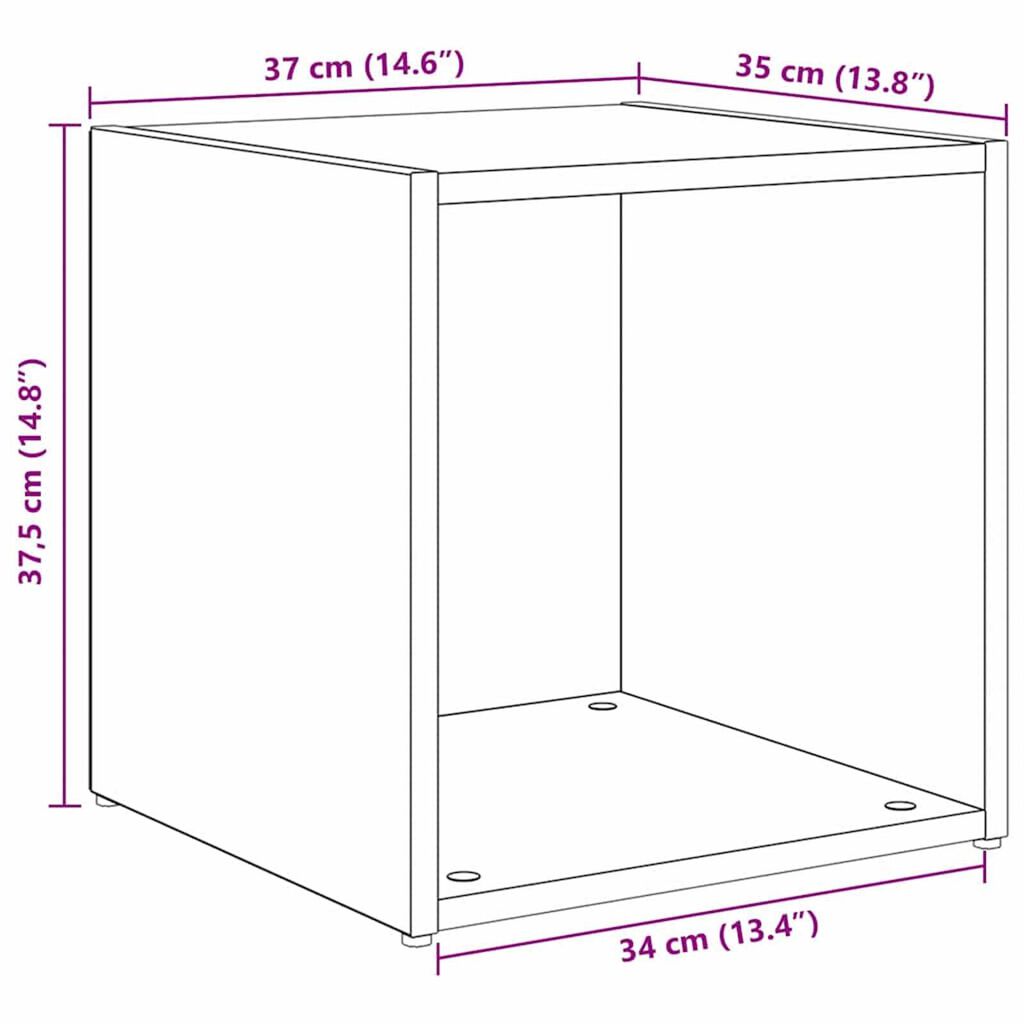 vidaXL Ντουλάπι TV 4 pcs Καφέ 37 x 35 x 37 εκ Επεξεργασμένο ξύλο