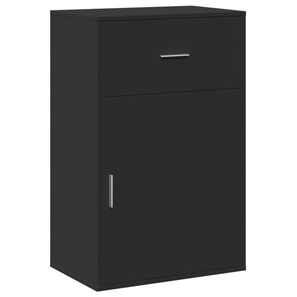 vidaXL Ραφιέρα με Ντουλάπια Μαύρο 56,5x39x90 εκ. Επεξεργασμένο Ξύλο