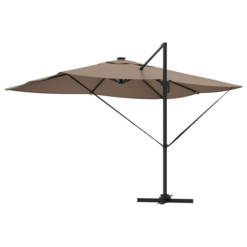 vidaXL Ομπρέλα με βραχίονα Roma με LEDs Ταμπά 352x251x265 cm Αλουμίνιο