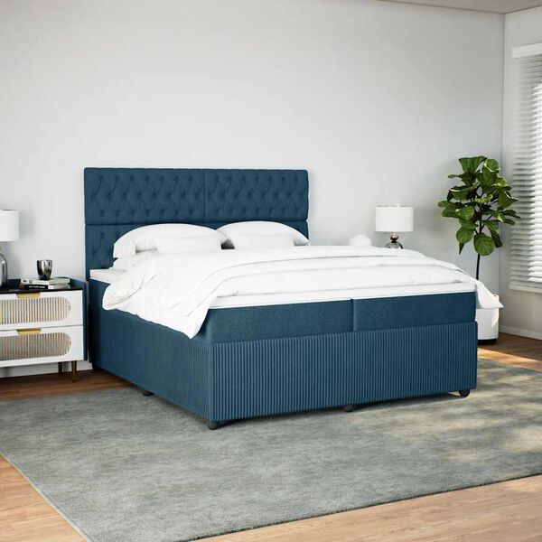 vidaXL &Kappa;&rho;&epsilon;&beta;ά&tau;&iota; Boxspring &mu;&epsilon; &Sigma;&tau;&rho;ώ&mu;&alpha; &Sigma;&kappa;&omicron;ύ&rho;&omicron; &Mu;&pi;&lambda;&epsilon; 200x200 &epsilon;&kappa;. &Beta;&epsilon;&lambda;&omicron;ύ&delta;&iota;&nu;&omicron;