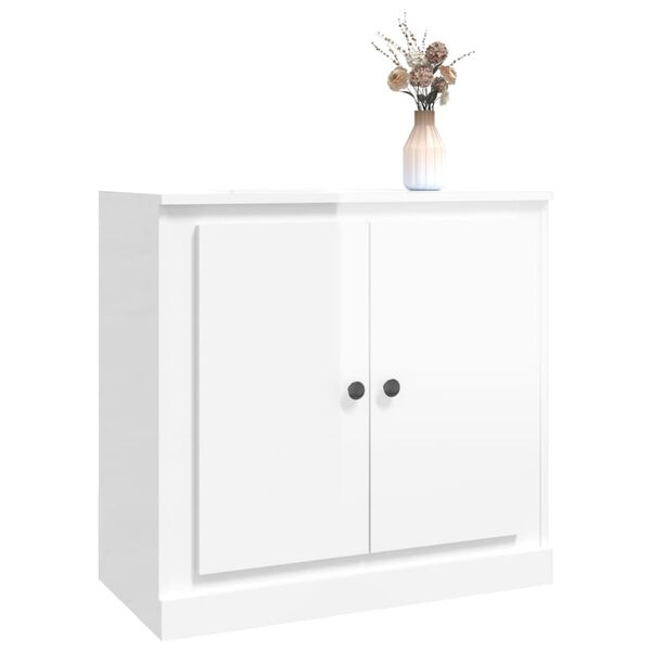 vidaXL Ντουλάπι Γυαλιστερό Λευκό 70x35,5x67,5 εκ. Επεξεργασμένο Ξύλο