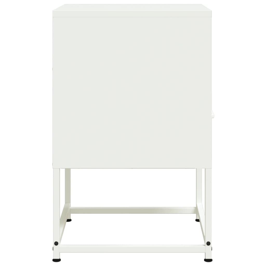 vidaXL Κομοδίνο Λευκό 36x39x60,5 εκ. από Χάλυβα