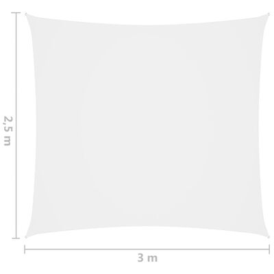 vidaXL Πανί Σκίασης Ορθογώνιο Λευκό 2,5 x 3 μ. από Ύφασμα Oxford