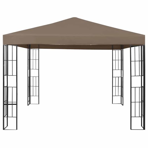 vidaXL Κιόσκι με Φωτάκια LED Taupe 3 x 3 μ.