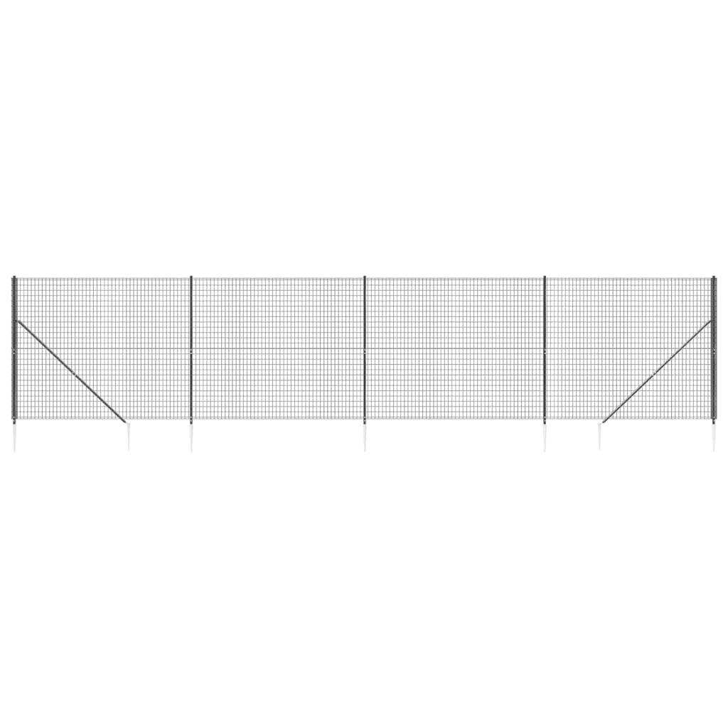 vidaXL Συρματόπλεγμα Περίφραξης Ανθρακί 1,8 x 10 μ. με Καρφωτές Βάσεις