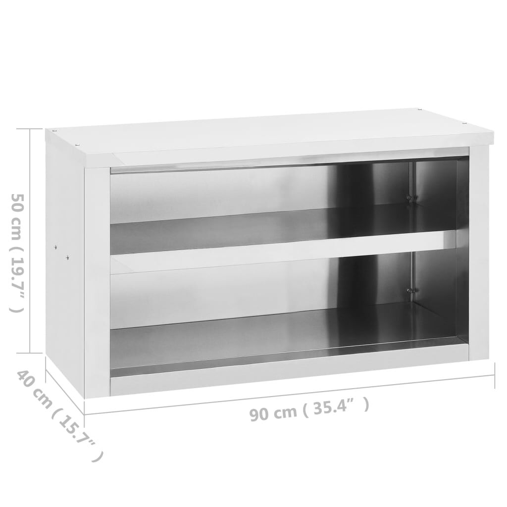 vidaXL Ερμάριο Τοίχου 90 x 40 x 50 εκ. Ανοξείδωτο Ατσάλι