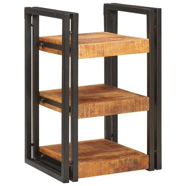 vidaXL Κομοδίνο Καφέ και μαύρο 38 x 33 x 58 εκ. Στερεό ξύλο μάνγκο