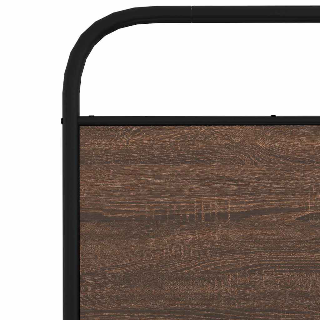 vidaXL Σκελετός Κρεβ. Χωρίς Στρώμα Καφέ Δρυς 150x200 εκ. Μεταλλικό