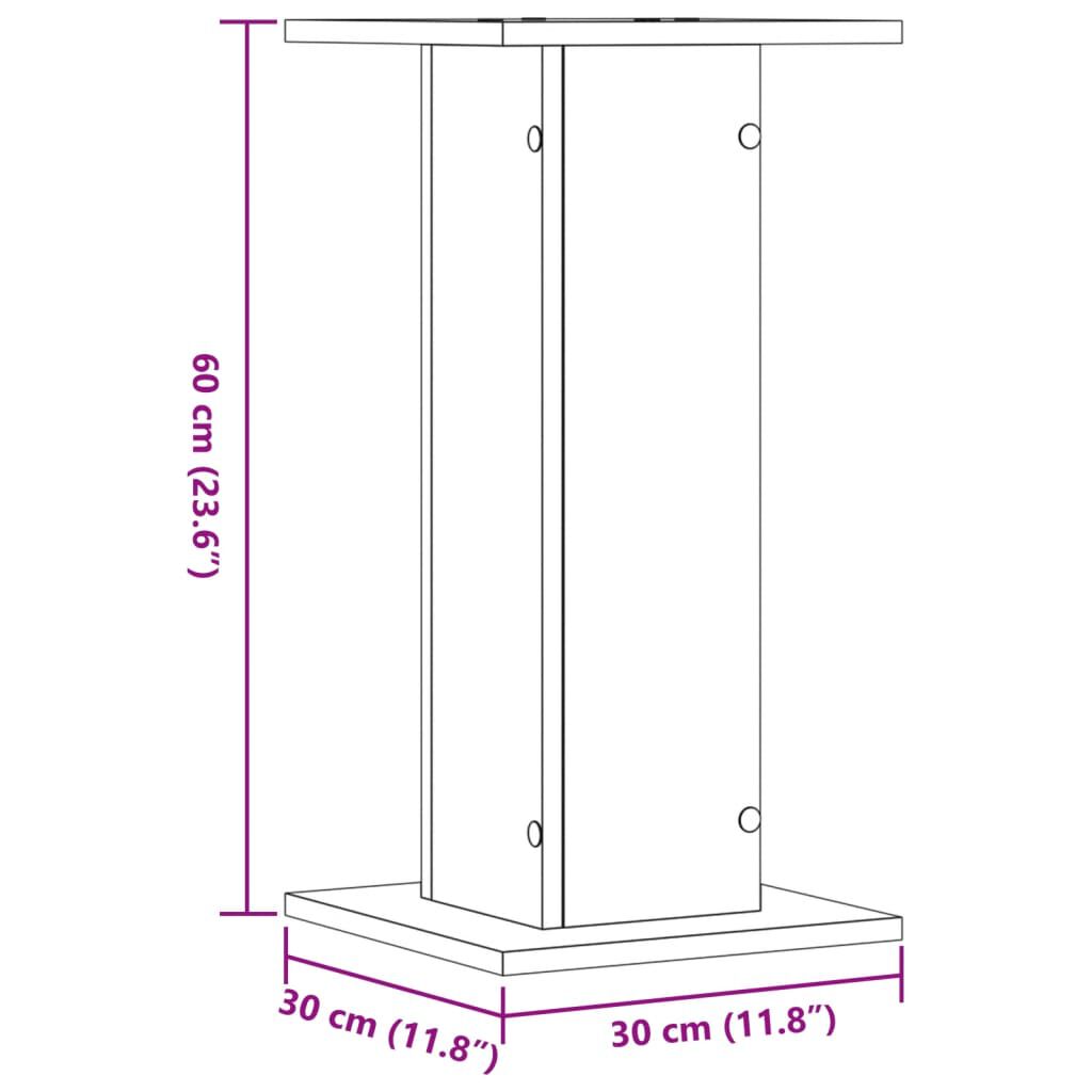 vidaXL Βάσεις Ηχείων 2 Τεμ. Καφέ Δρυς 30x30x60 εκ. Επεξεργασμένο Ξύλο