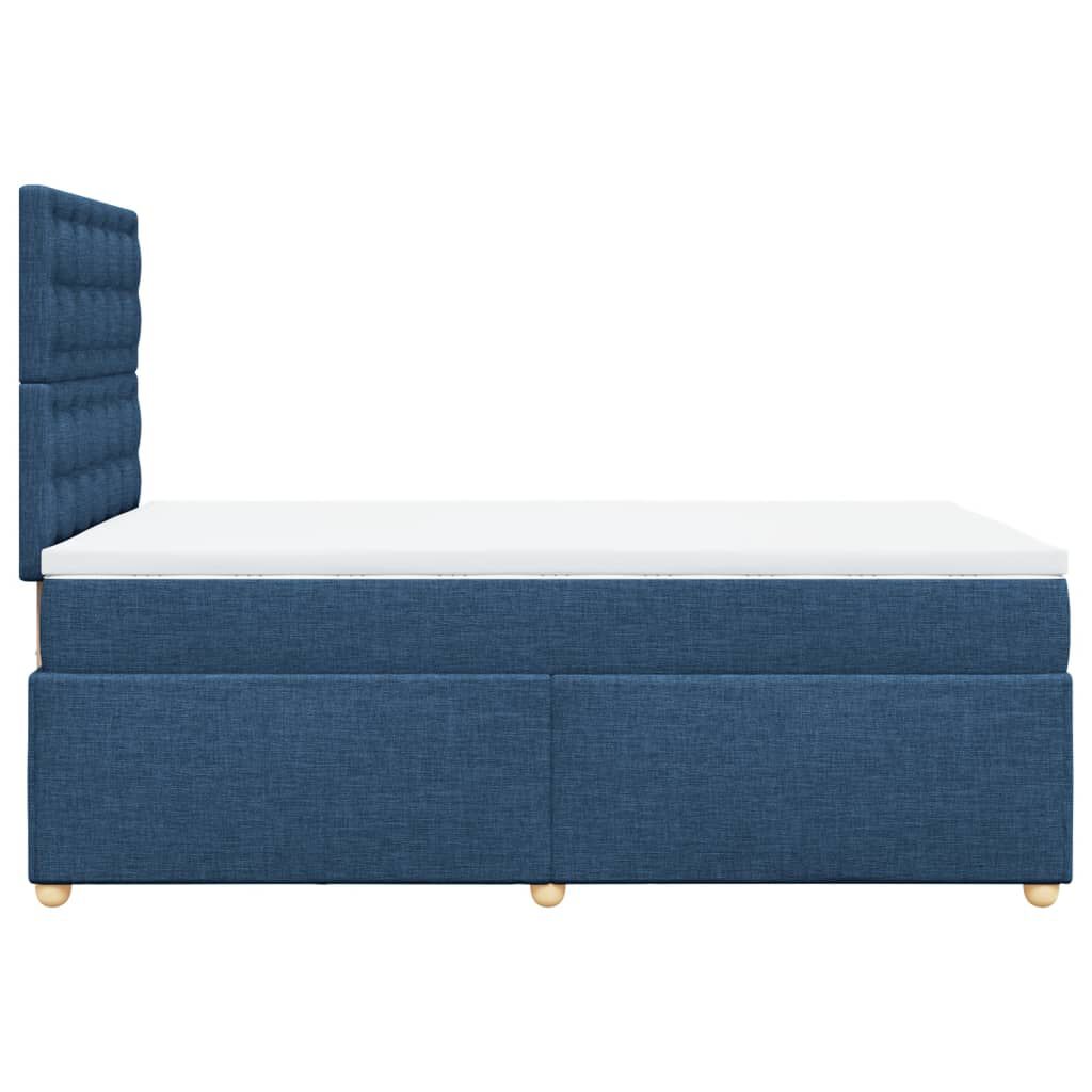 vidaXL Κρεβάτι Boxspring με Στρώμα Μπλε 120x200 εκ. Υφασμάτινο