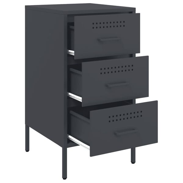 vidaXL Κομοδίνο Ανθρακί 36x39x68 εκ. από Χάλυβα