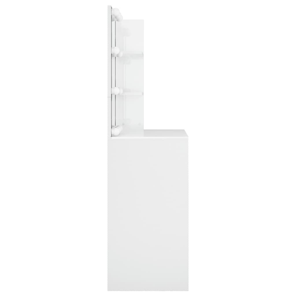 vidaXL Μπουντουάρ με LED Γυαλιστερό Λευκό 74,5 x 40 x 141 εκ.