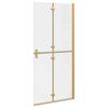 vidaXL Τοίχος ντους Walk-in Χρυσό και διαφανές 90 x 190 cm