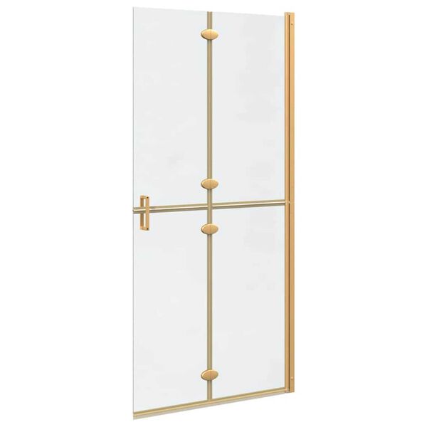vidaXL Τοίχος ντους Walk-in Άλλο Χρυσό και διαφανές 90 x 190 cm