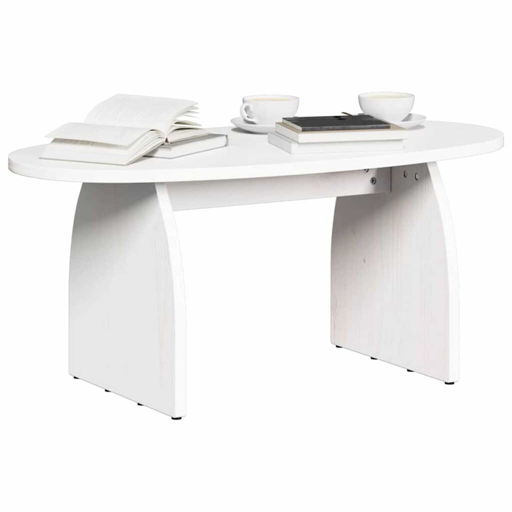 vidaXL Τραπεζάκι σαλονιού Λευκό 80 x 40 x 35 cm Μασίφ ξύλο πεύκου