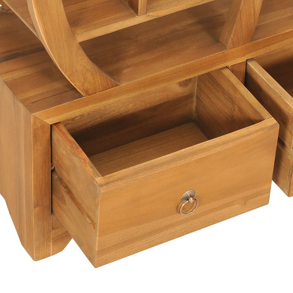 vidaXL Έπιπλο με Ραφιέρα Σχέδιο Γιν Γιανγκ 68x26x83 εκ Μασίφ Ξύλο Teak