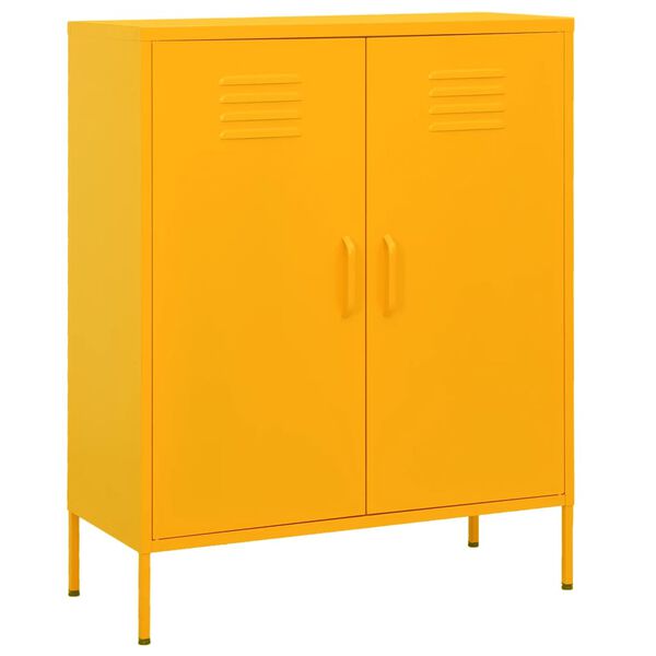 vidaXL Ντουλάπι Αποθήκευσης Μουσταρδί 80 x 35 x 101,5 εκ. Ατσάλινο