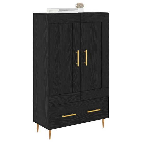 vidaXL Highboard &Mu;&alpha;ύ&rho;&eta; &Omicron;&xi;&upsilon;ά 69,5 x 31 x 115 &epsilon;&kappa;. &Epsilon;&pi;&epsilon;&xi;&epsilon;&rho;&gamma;&alpha;&sigma;&mu;έ&nu;&omicron; &xi;ύ&lambda;&omicron;