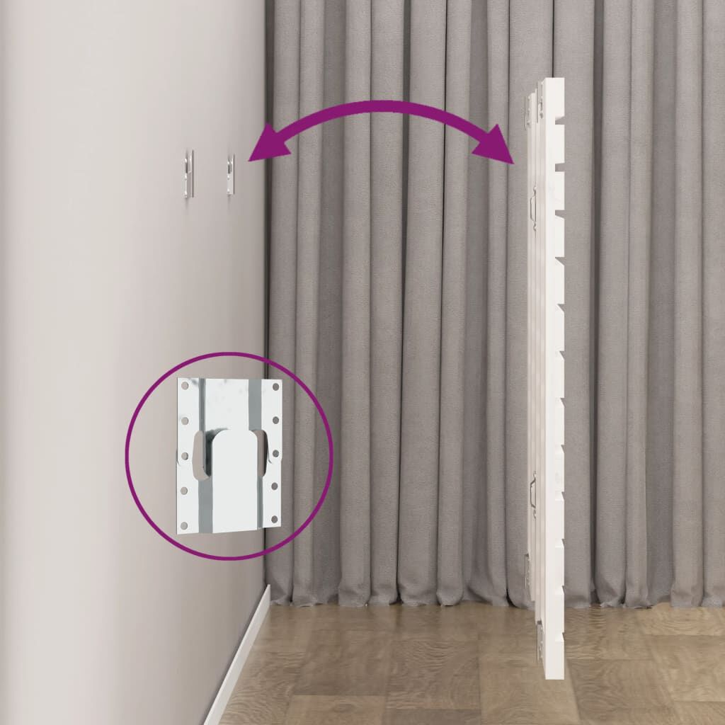 vidaXL Κεφαλάρι Τοίχου Λευκό 126x3x91,5 εκ. από Μασίφ Ξύλο Πεύκου