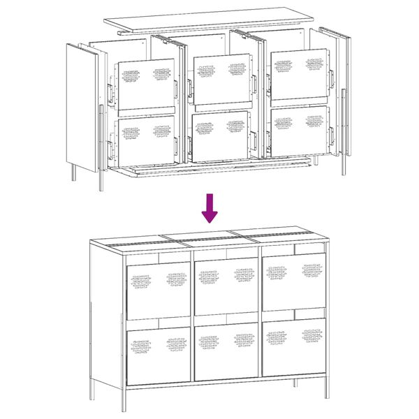 vidaXL Ντουλάπι Μαύρο 101,5x39x73,5 εκ. από Χάλυβα Ψυχρής Έλασης