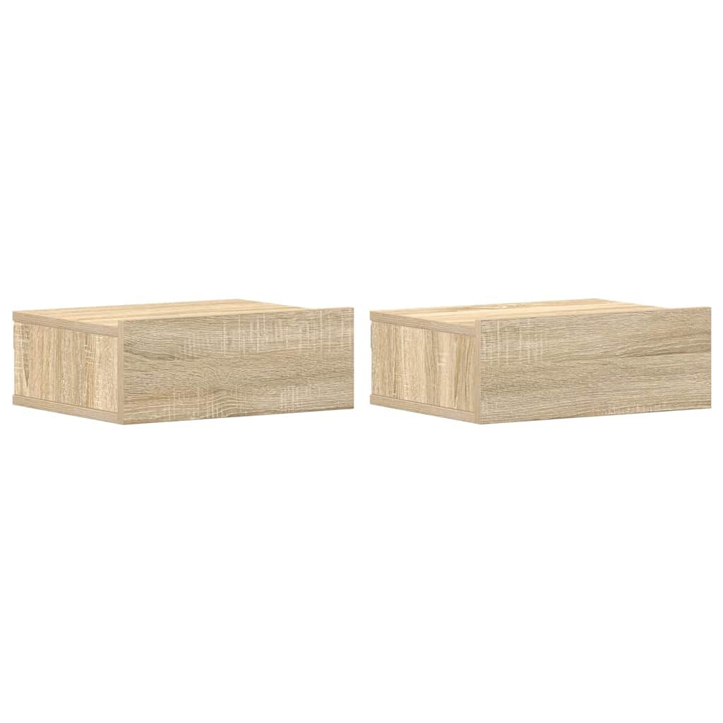 vidaXL Κομοδίνα Κρεμαστά 2 τεμ. Sonoma Δρυς 40x30x15εκ. από Επεξ. Ξύλο