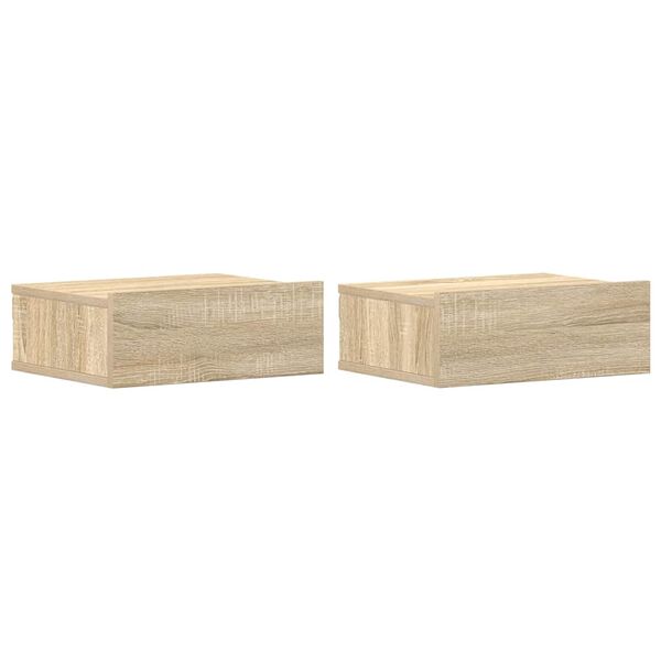 vidaXL Κομοδίνα Κρεμαστά 2 τεμ. Sonoma Δρυς 40x30x15εκ. από Επεξ. Ξύλο