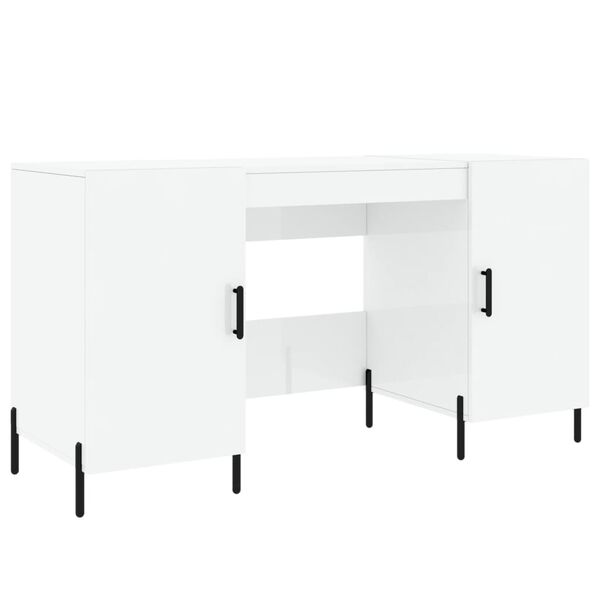 vidaXL Γραφείο Γυαλιστερό Λευκό 140x50x75 εκ. Επεξεργασμένο Ξύλο
