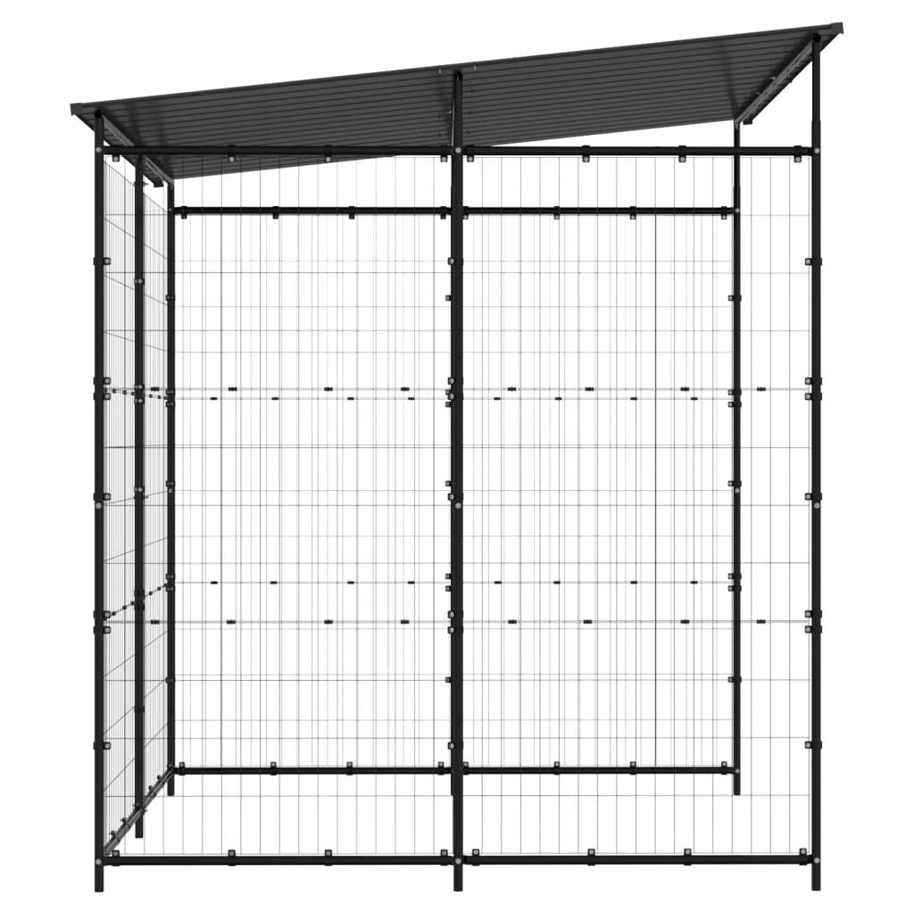 vidaXL Αποθήκη Ποδηλάτων Μαύρη 190 x 190 x 222 εκ. Ατσάλινη