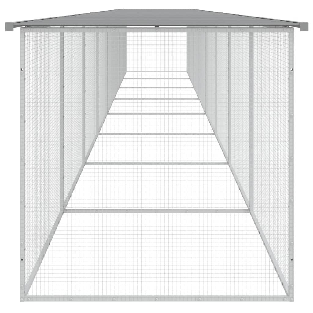 vidaXL Κοτέτσι - Κλουβί με Στέγη Αν. Γκρι 803x98x90 εκ. Γαλβαν. Ατσάλι