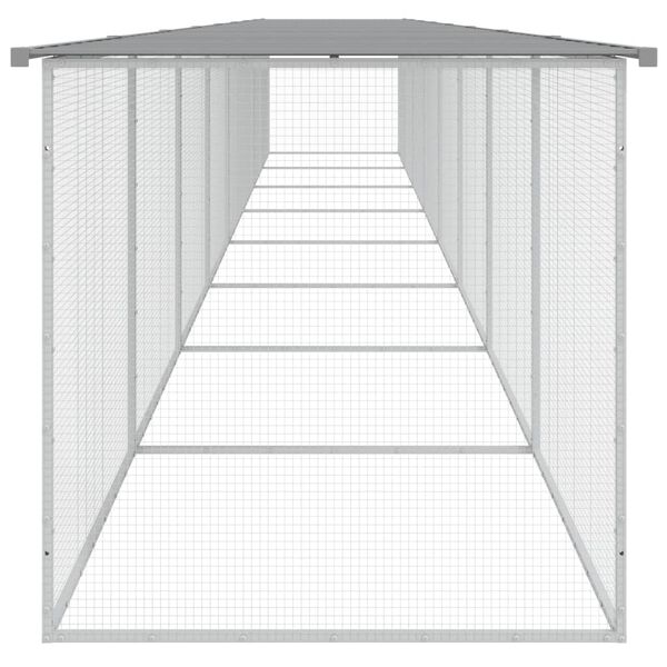 vidaXL Κοτέτσι - Κλουβί με Στέγη Αν. Γκρι 803x98x90 εκ. Γαλβαν. Ατσάλι