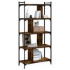 vidaXL Βιβλιοθήκη 5 Επιπέδων Καπνιστή Δρυς 76 x 32 x 158εκ. Επεξ. Ξύλο