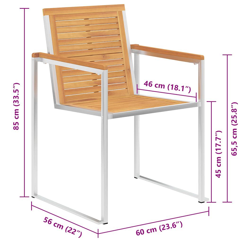 vidaXL Καρέκλες Κήπου 4 τεμ. από Μασίφ Ξύλο Teak με Μαξιλάρια