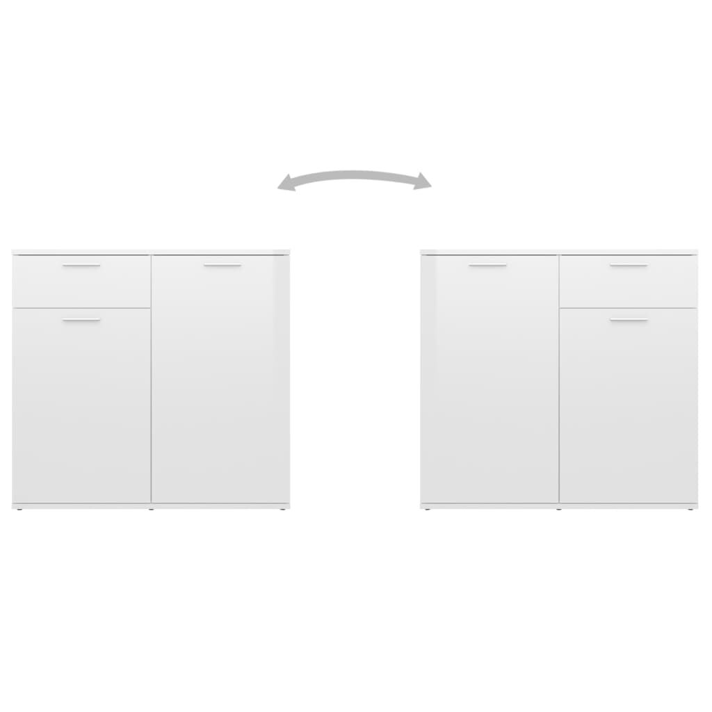 vidaXL Μπουφές Γυαλιστερό Λευκό 160 x 36 x 75 εκ. από Επεξ. Ξύλο