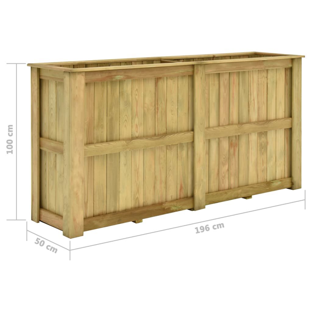vidaXL Υπερυψωμένη Γλάστρα 196 x 50 x 100 εκ. Εμποτισμένο Ξύλο Πεύκου