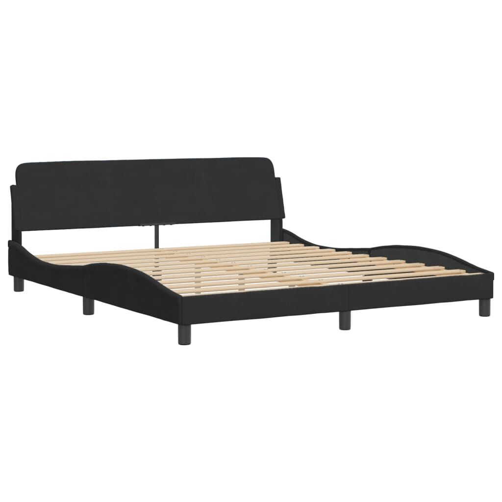 vidaXL Κρεβάτι με Στρώμα Μαύρο 180x200 εκ. Βελούδινο