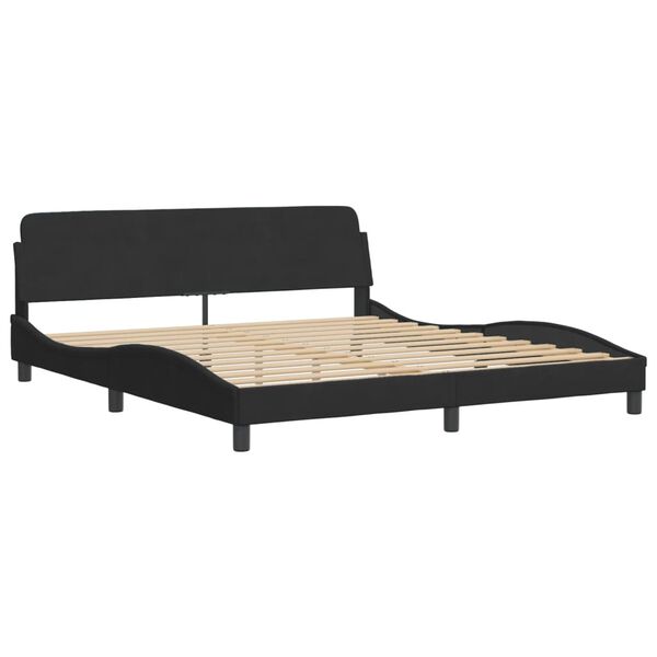 vidaXL Κρεβάτι με Στρώμα Μαύρο 180x200 εκ. Βελούδινο