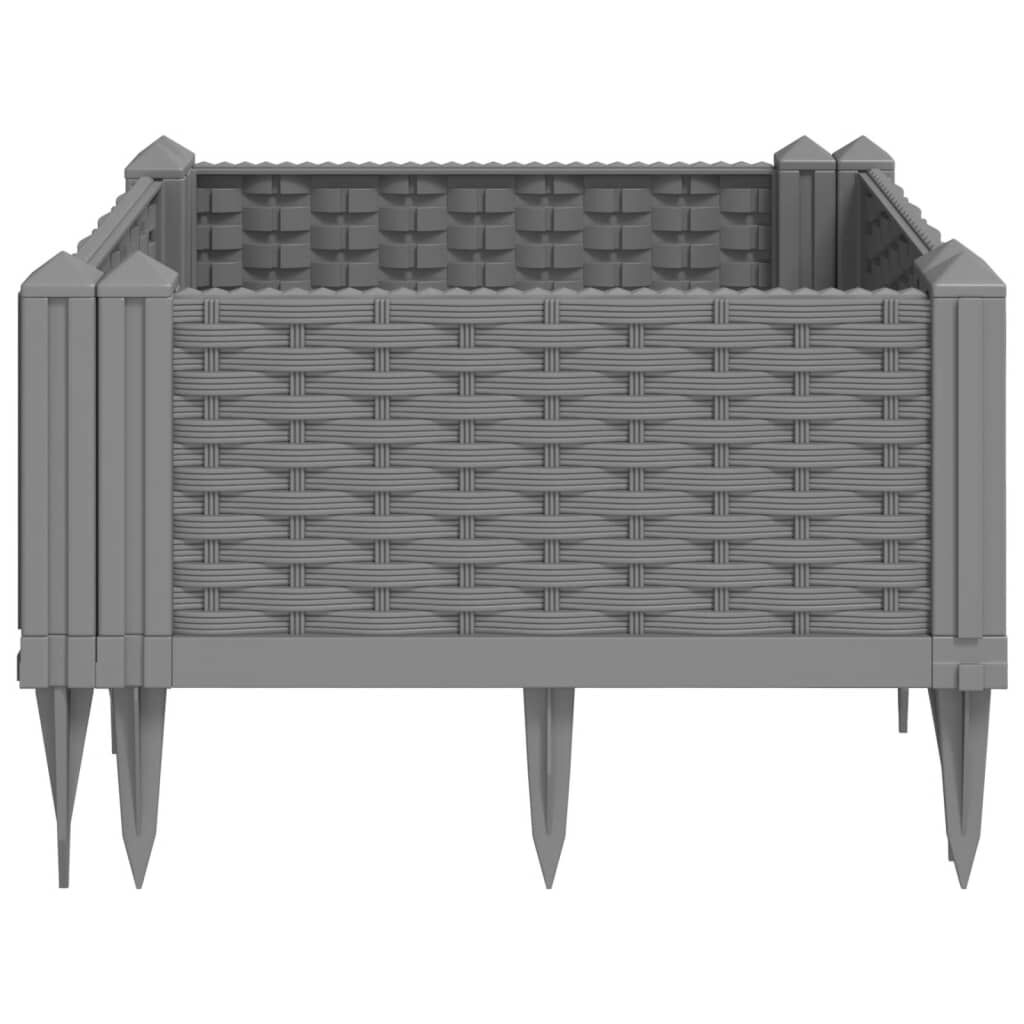 vidaXL Ζαρντινιέρα με Πασσάλους Αν.Γκρι42,5x42,5x28,5εκ Πολυπροπυλένιο