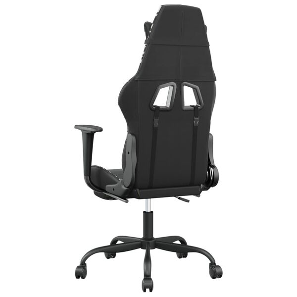 vidaXL Καρέκλα Gaming Μασάζ Υποπόδιο Μαύρο/Παραλλαγή Συνθετικό Δέρμα