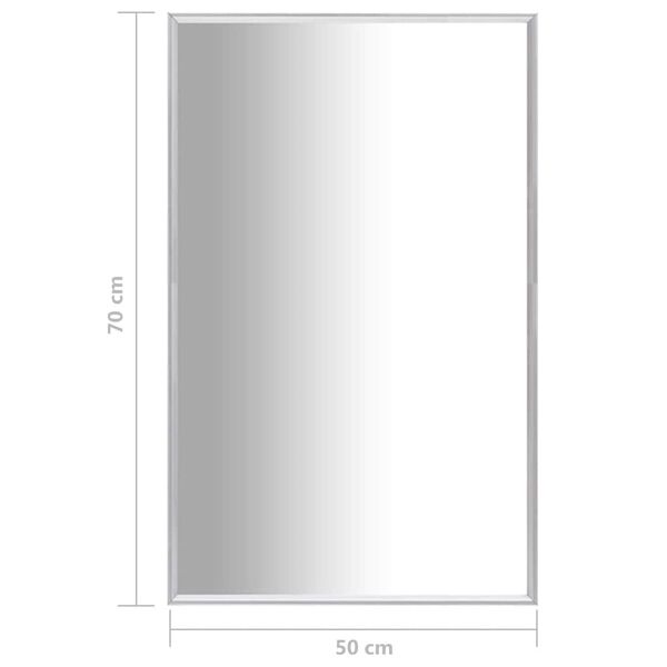 vidaXL Καθρέφτης Ασημί 70 x 50 εκ.