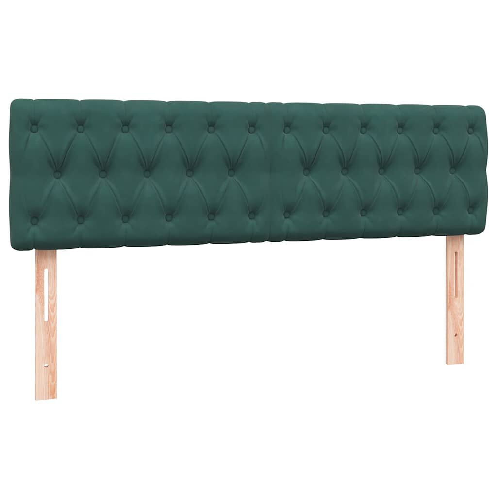 vidaXL Box Spring Κρεβάτι με στρώμα Σκούρο πράσινο 140x220cm Βελούδινο