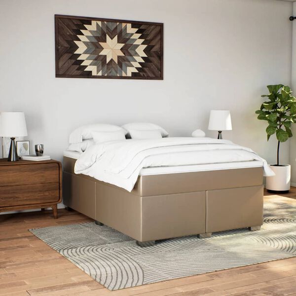 vidaXL &Kappa;&rho;&epsilon;&beta;ά&tau;&iota; Boxspring &mu;&epsilon; &Sigma;&tau;&rho;ώ&mu;&alpha; &Kappa;&alpha;&pi;&omicron;&upsilon;&tau;&sigma;ί&nu;&omicron; 140x200&epsilon;&kappa;.&alpha;&pi;ό &Sigma;&upsilon;&nu;&theta;.&Delta;έ&rho;&mu;&alpha;