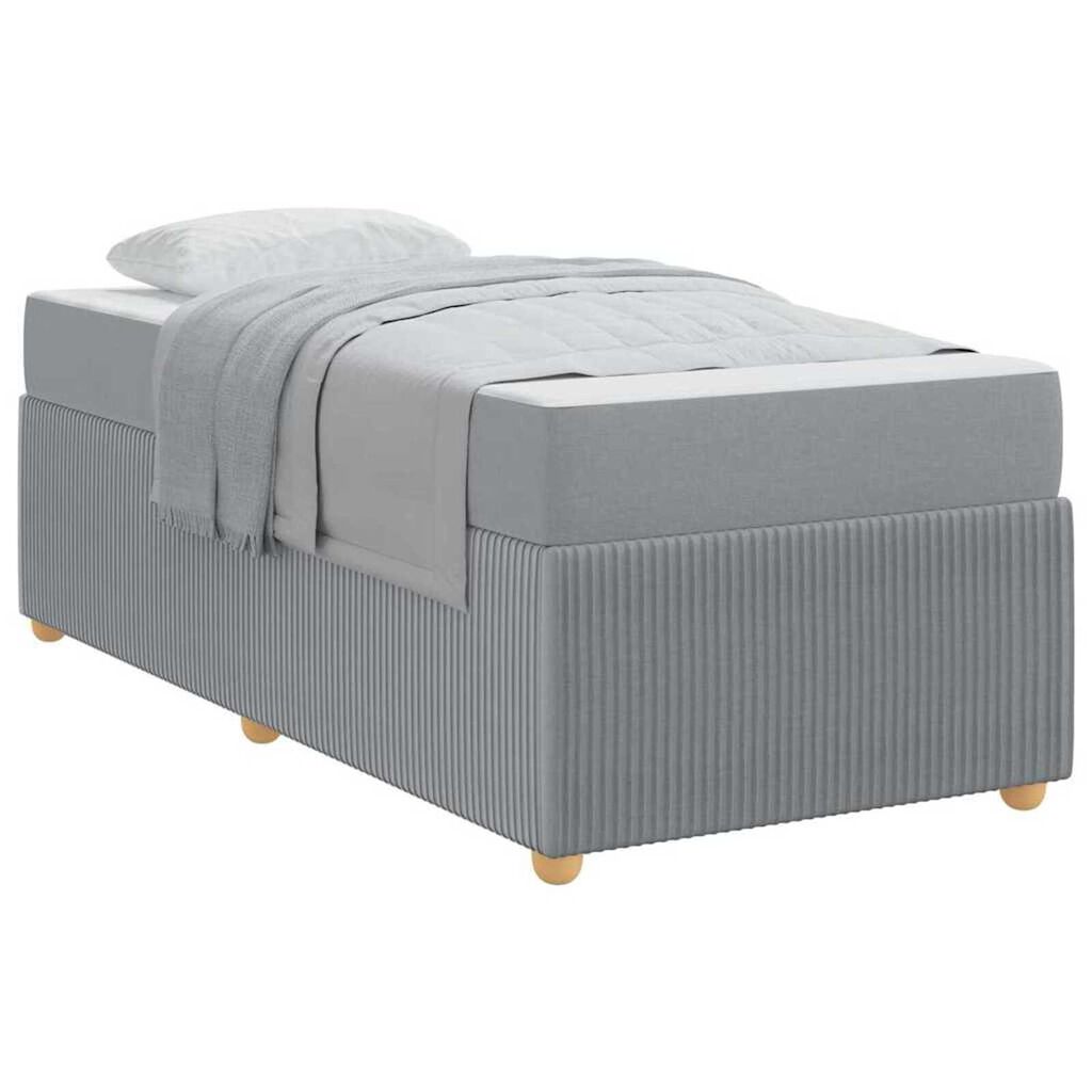 vidaXL Σκελετός Κρεβατιού Άλλο Ανοιχτό γκρι 90 x 190 cm ύφασμα