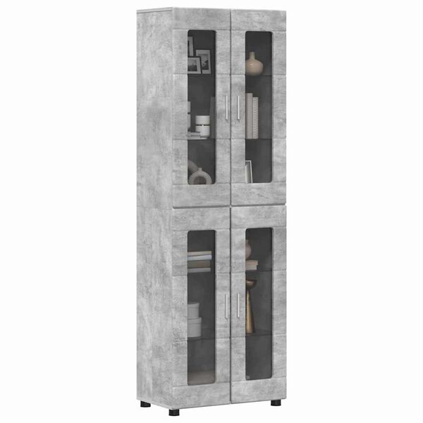 vidaXL Highboard &mu;&epsilon; &rho;ά&phi;&iota; FLORIN &Sigma;&kappa;&upsilon;&rho;ό&delta;&epsilon;&mu;&alpha; &Gamma;&kappa;&rho;&iota; 60 x 35 x 182 &epsilon;&kappa;.