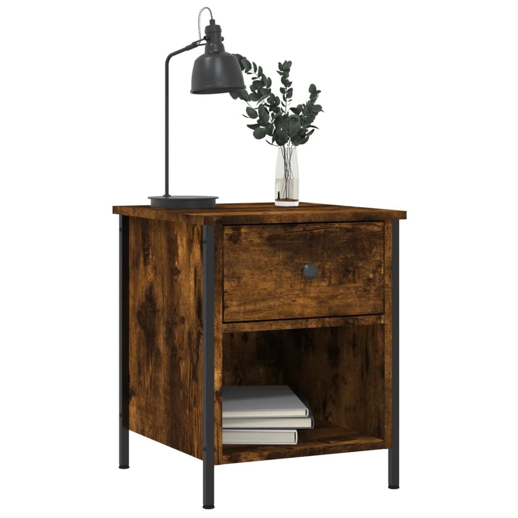 vidaXL Κομοδίνα 2 τεμ. Καπνιστή Δρυς 40x42x50 εκ. Επεξεργασμένο Ξύλο