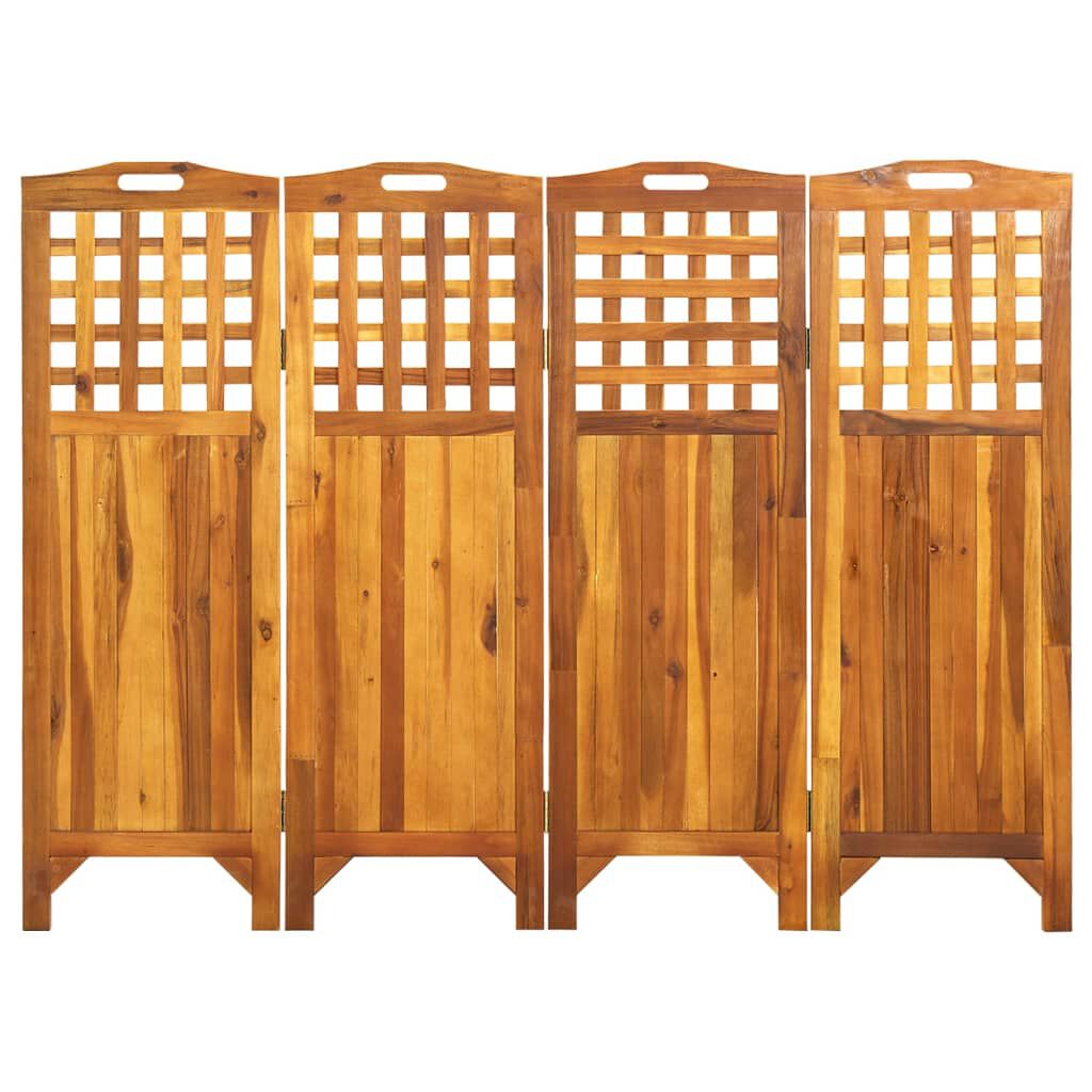 vidaXL Διαχωριστικό Δωματίου 4 Πάνελ 161x2x120 εκ. Μασίφ Ξύλο Ακακίας