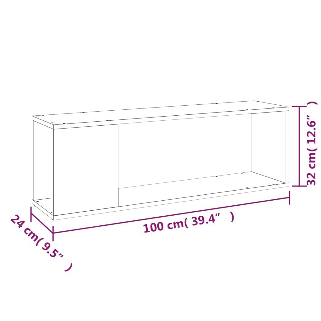 vidaXL Έπιπλο Τηλεόρασης Μαύρο 100 x 24 x 32 εκ. Επεξεργασμένο Ξύλο