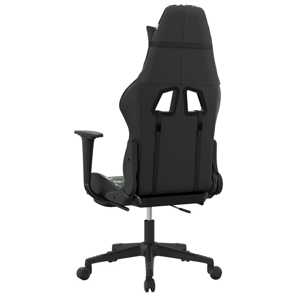 vidaXL Καρέκλα Gaming Μασάζ Υποπόδιο Μαύρο/Παραλλαγή Συνθετικό Δέρμα