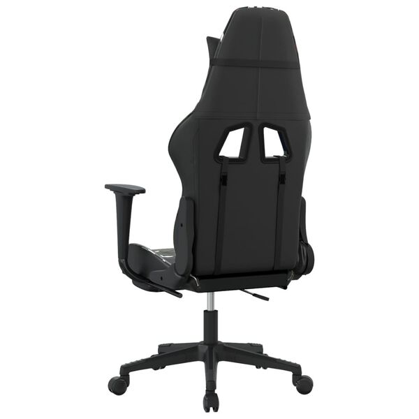 vidaXL Καρέκλα Gaming Μασάζ Υποπόδιο Μαύρο/Παραλλαγή Συνθετικό Δέρμα