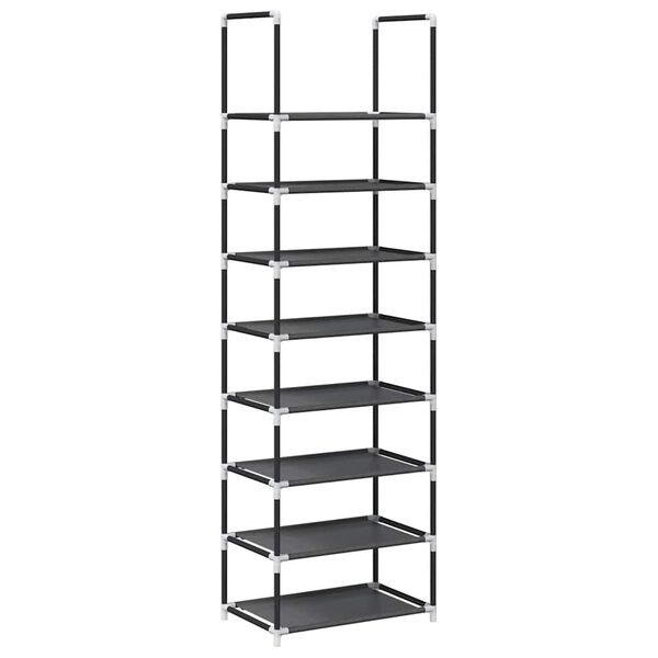 vidaXL Ράφι παπουτσιών 8-βαθμίδων μαύρο 44x28x145cm μη υφασμένο ύφασμα
